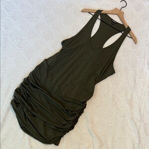 Express Olive Green Ruched tank dress